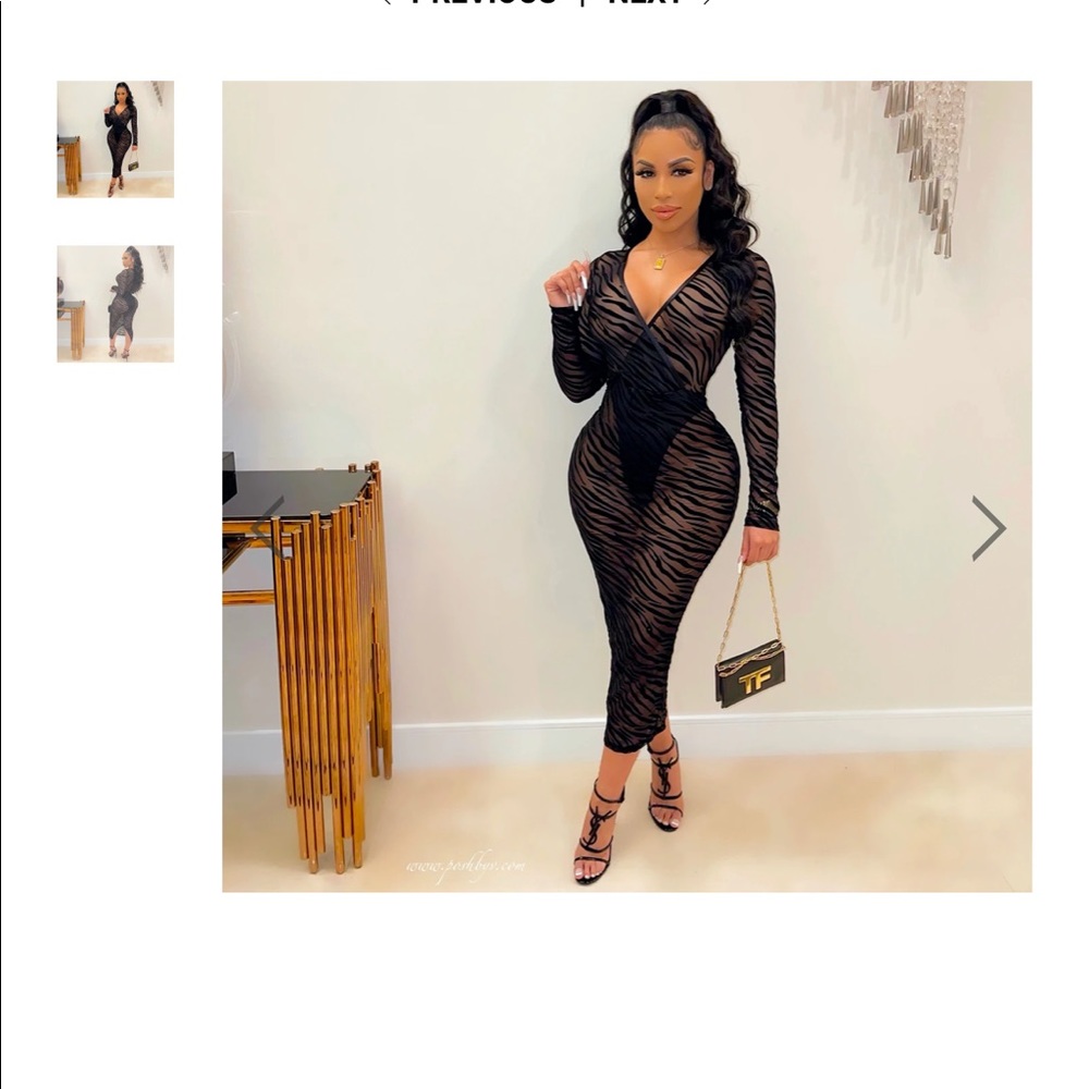 Black midi dress